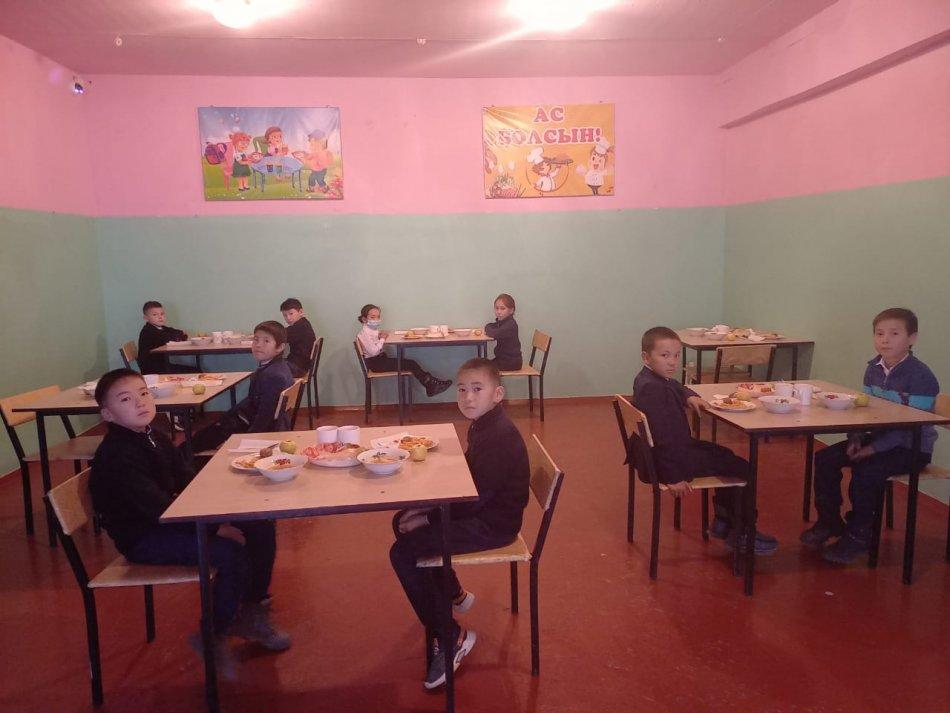 Ыстық тамақпен қамтылған оқушылар